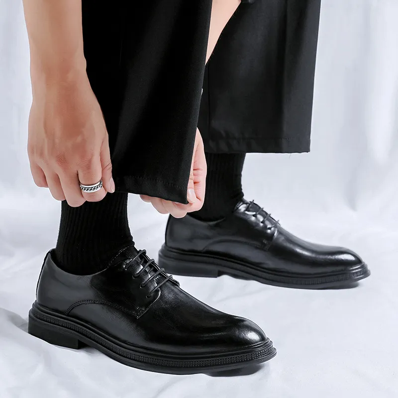 XIAOTOULANG Dress Shoes Men Low Top Black/Brown-9