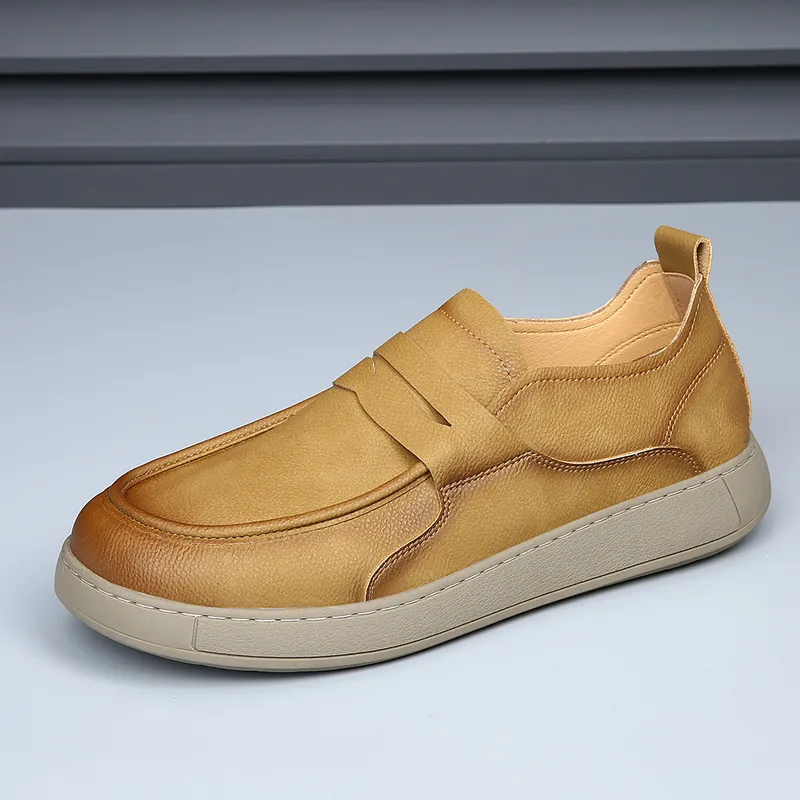 XIAOTOULANG Men's Casual Shoes Men Low Top Grey/khaki/yellow-12
