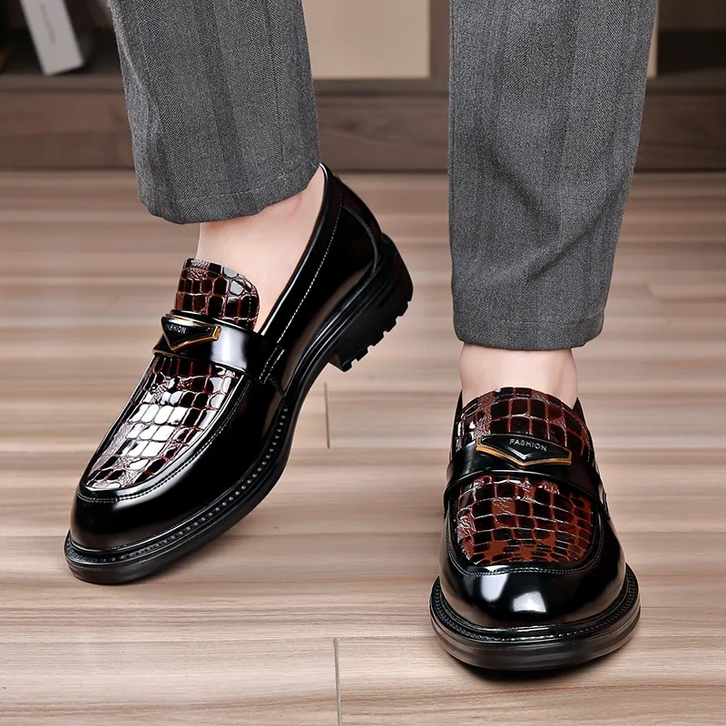 XIAOTOULANG Dress Shoes Men Low Top Black/Brown-18