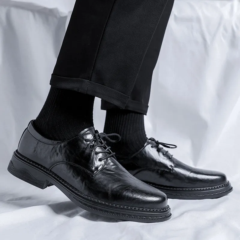 XIAOTOULANG Dress Shoes Men Low Top Black/Brown-9