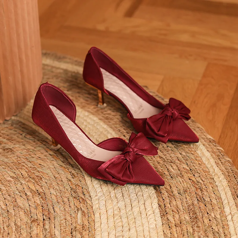 Beijiani High Heels Women's Burgundy, Apricot-1