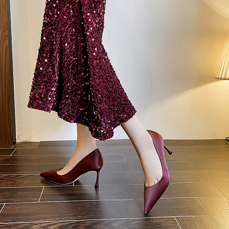 Beijiani Slim Heel High Heels Women's-3