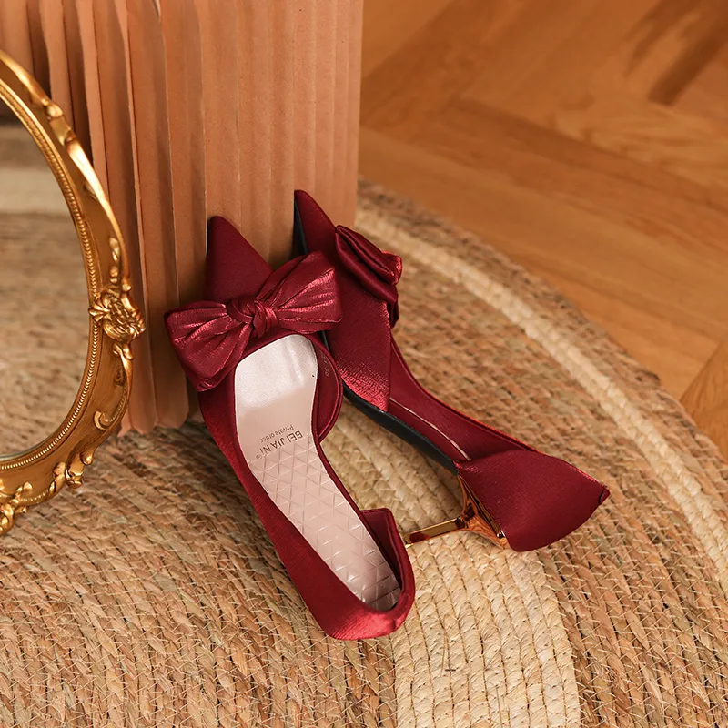 Beijiani High Heels Women's Burgundy, Apricot-3