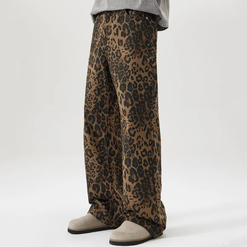 FISHGALAXY Jeans Unisex Leopard Print-3