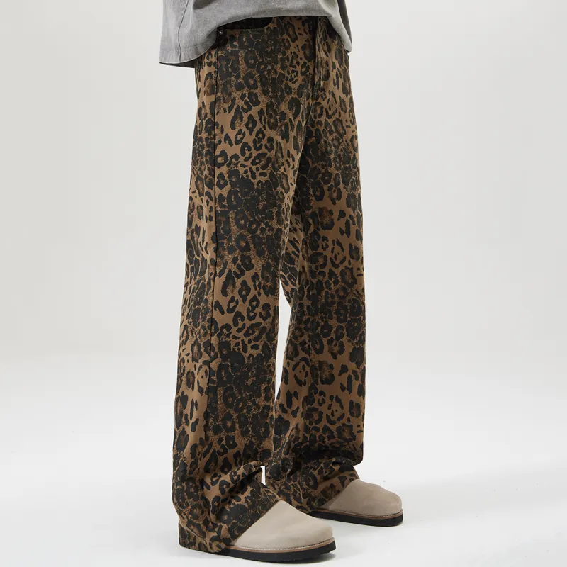 FISHGALAXY Jeans Unisex Leopard Print-4