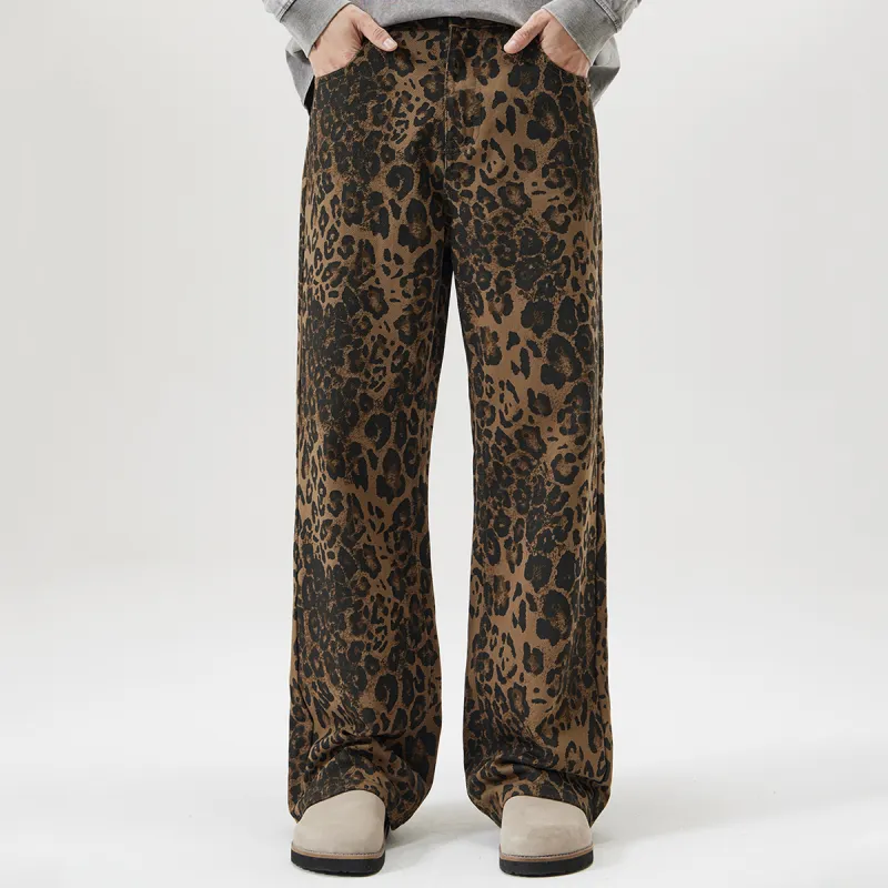 FISHGALAXY Jeans Unisex Leopard Print-2