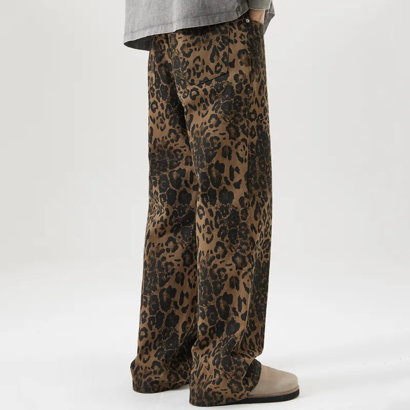 FISHGALAXY Jeans Unisex Leopard Print-6