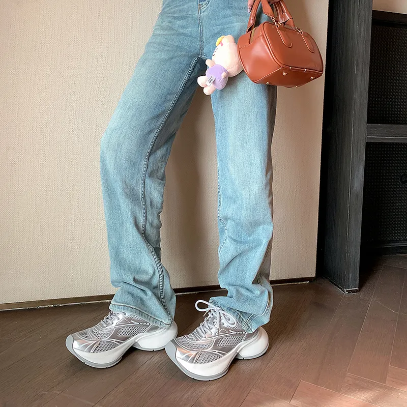 MIS. DANNY Breathable Lightweight Height Increasing Low Top Chunky Sneakers Women's-6