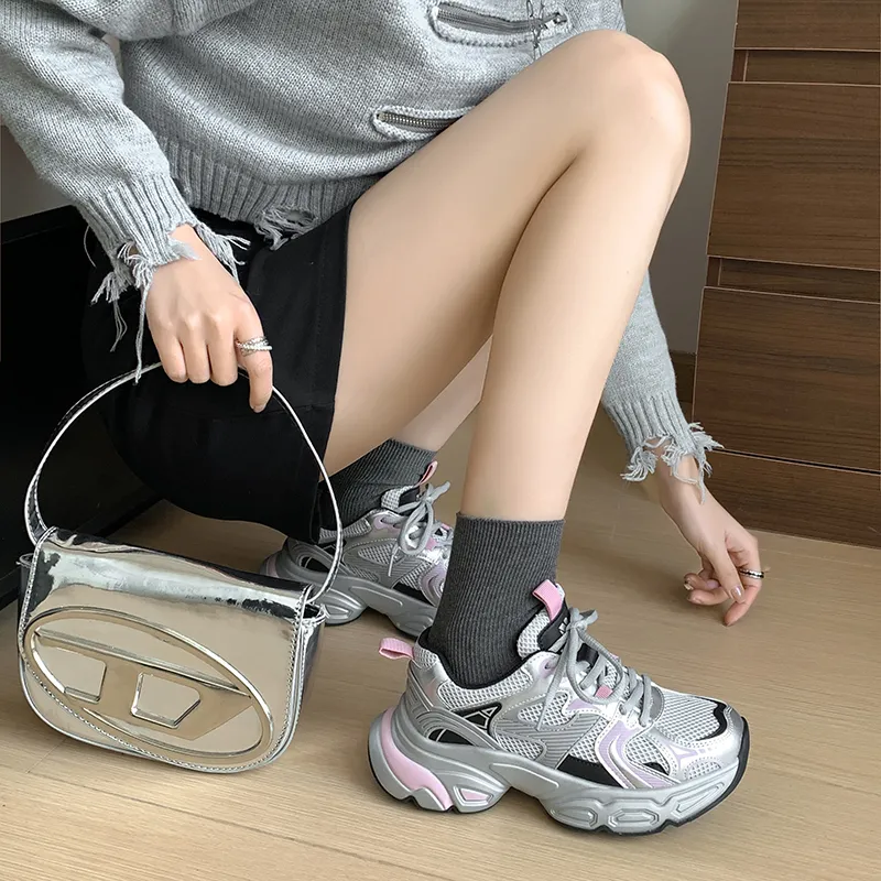 MIS. DANNY Low Top Chunky Sneakers Women's Pink-2