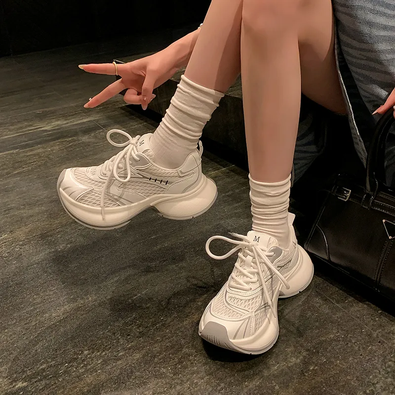 MIS. DANNY Breathable Lightweight Height Increasing Low Top Chunky Sneakers Women's-2