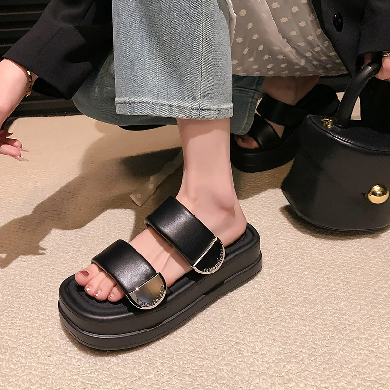 MIS. DANNY Slip-Resistant Slippers Women's Black/Beige/Pink-2