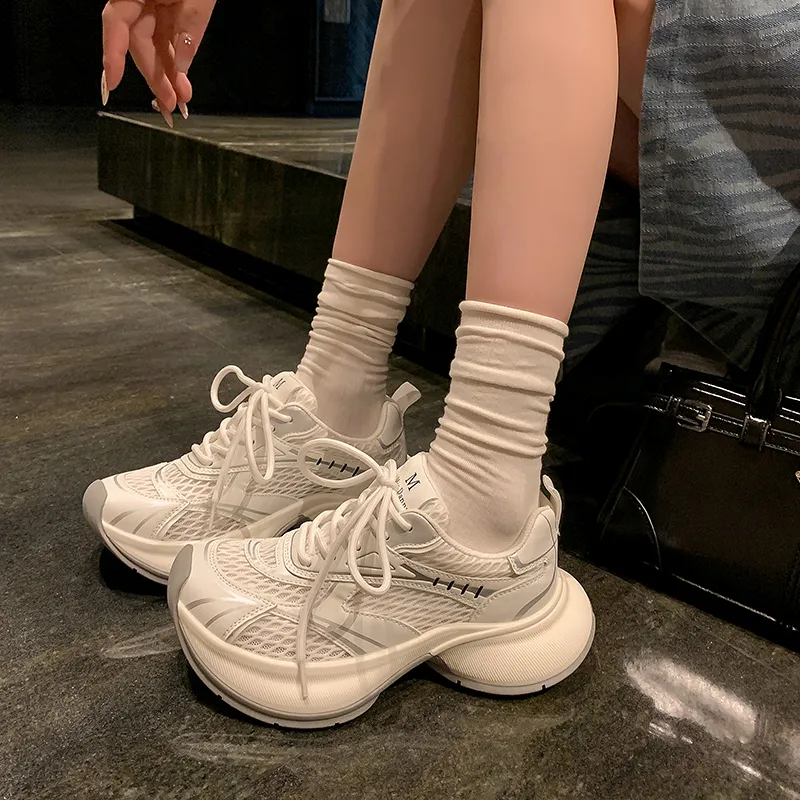 MIS. DANNY Breathable Lightweight Height Increasing Low Top Chunky Sneakers Women's-1