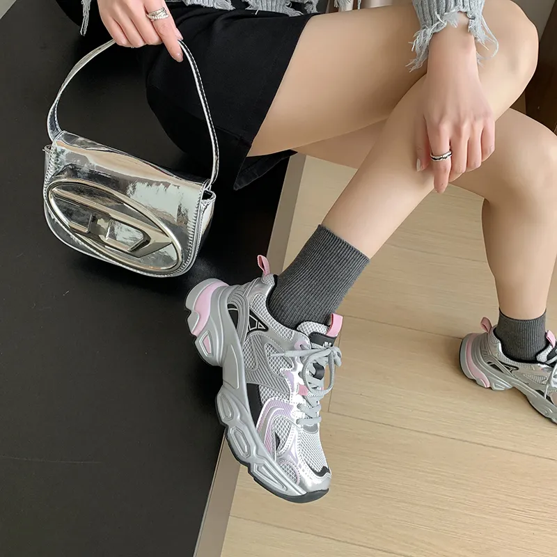 MIS. DANNY Low Top Chunky Sneakers Women's Pink-3