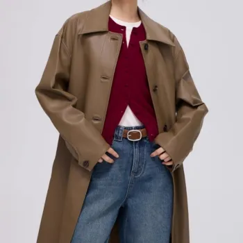 PP Leather Jacket Women's Brown