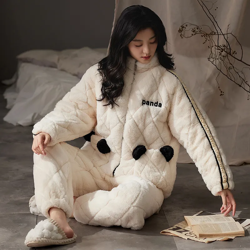 X QINGE Pajama Set Women's White-1
