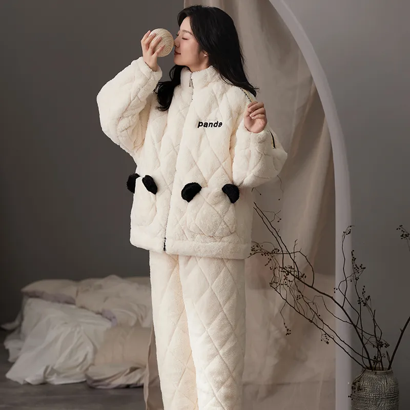 X QINGE Pajama Set Women's White-5