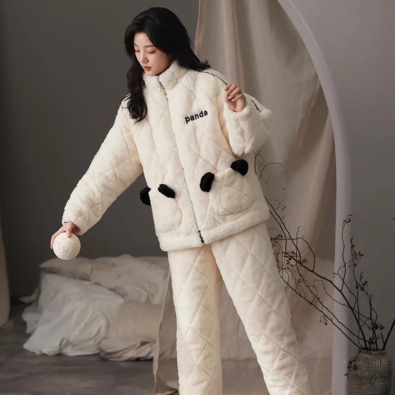 X QINGE Pajama Set Women's White-2