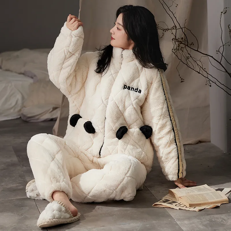 X QINGE Pajama Set Women's White-4