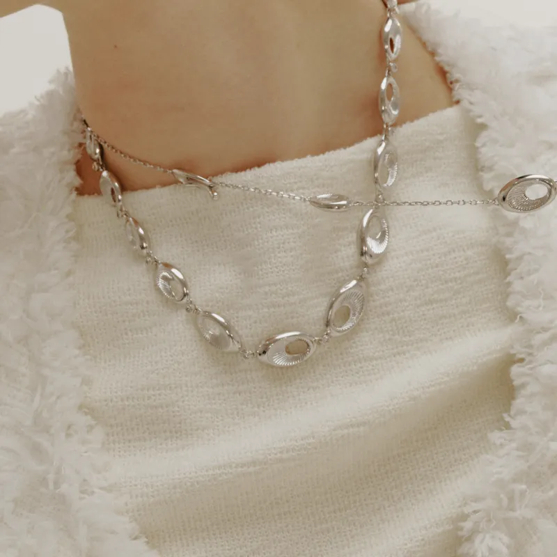 Juunngle Lab White Gold Plated Copper Necklaces Women's-4