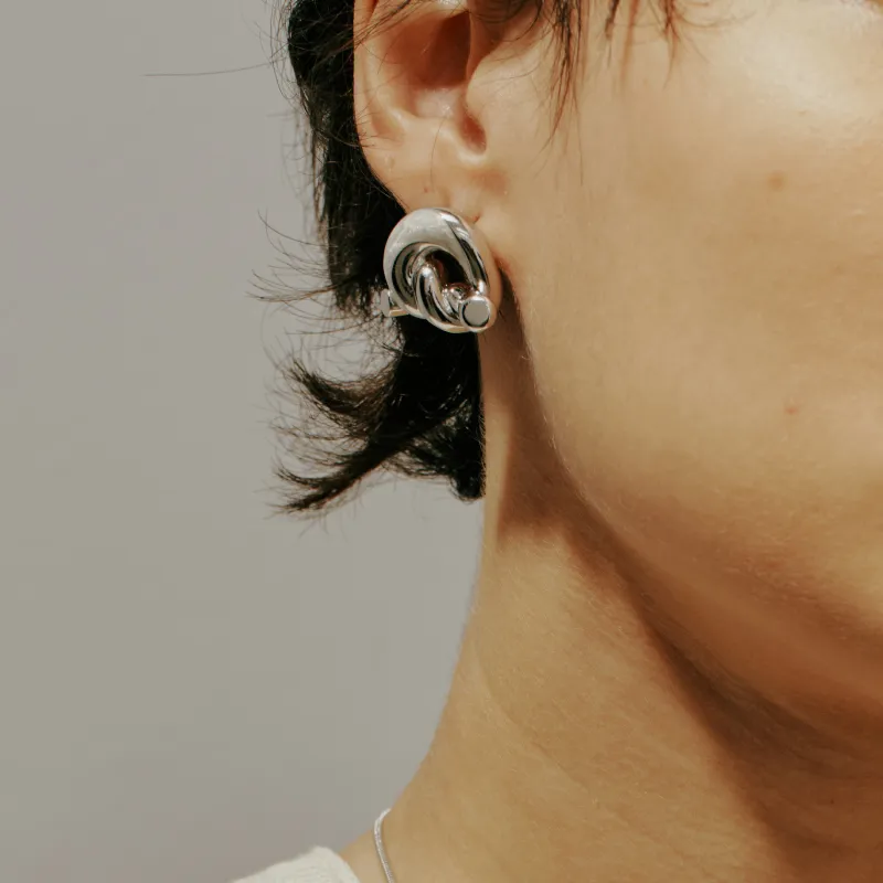 Juunngle Lab White Gold Plated Copper Stud Earrings Women's-3