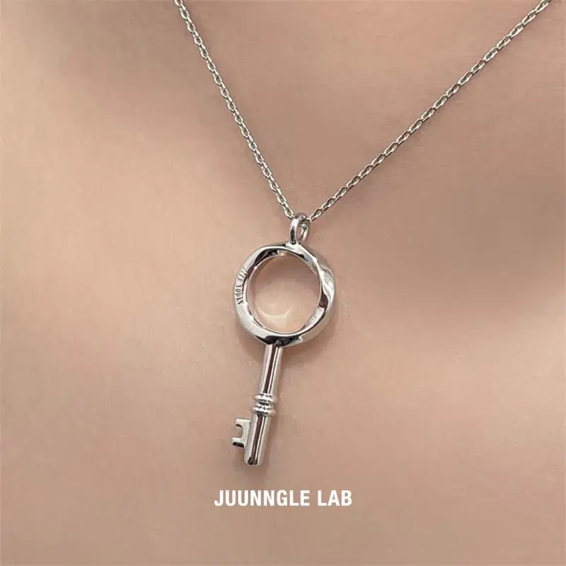 Juunngle Lab S925 Silver Necklaces Pendant Collarbone Chain Unisex-2