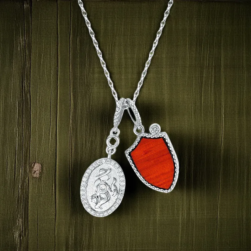 CIGA LONG Red Rosewood Inlaid Necklaces Unisex-2