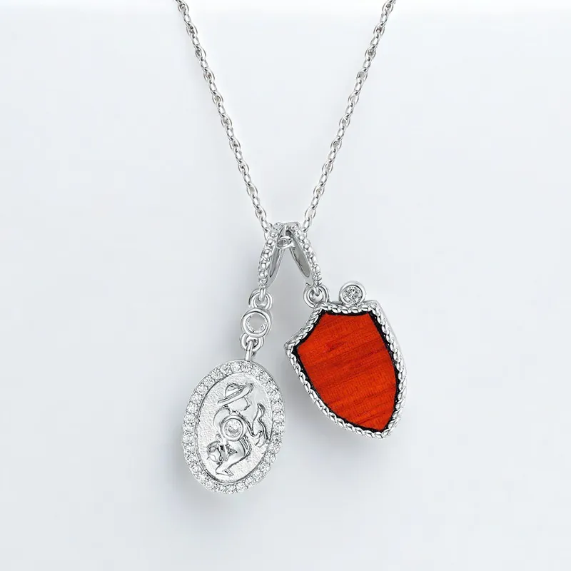 CIGA LONG Red Rosewood Inlaid Necklaces Unisex-4