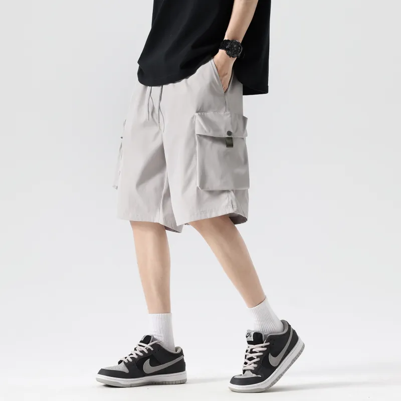 Genderless Trendy Brand 'Casual And Cool' Five Button Cargo Shorts Unisex-4