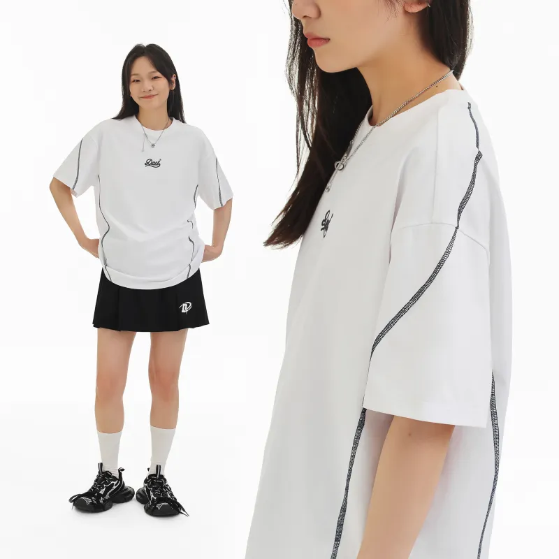 DESSUU Drop Shoulder Sleeve T Shirt Women's-4