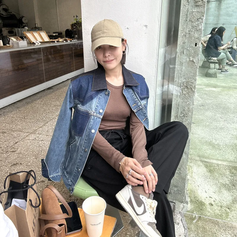 Le Alfashionline Denim Jacket Women's Blue-5
