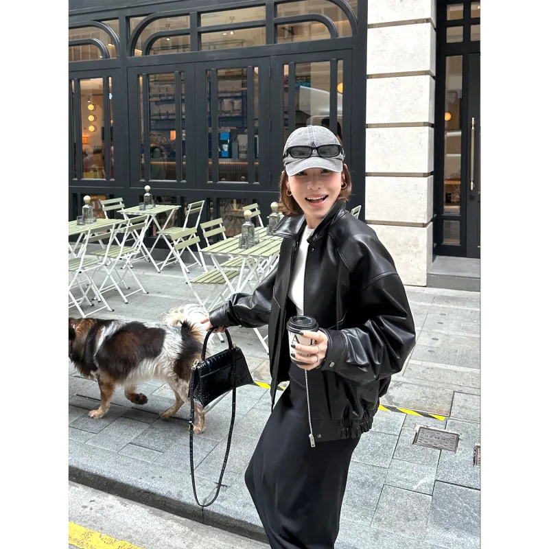 Le Alfashionline Leather Jacket Women's-2