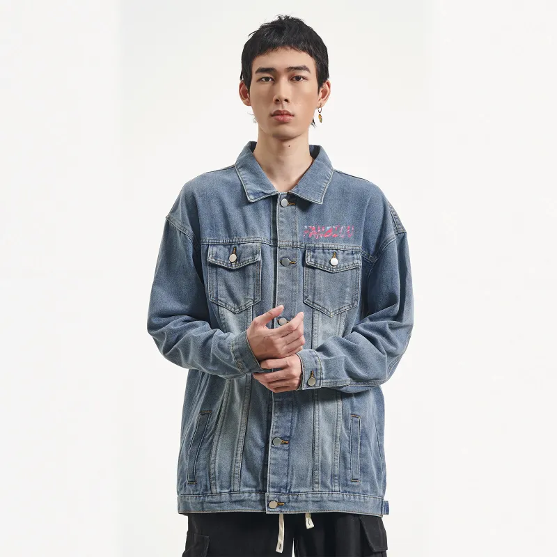 FANBIOU Jackets Unisex Vintage Blue-3