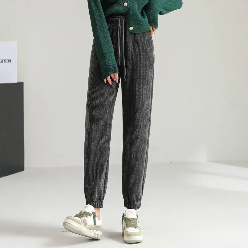 Ya Sheep People Casual Pants Women's Dark Gray Tall Height 164 Cm And Above-3