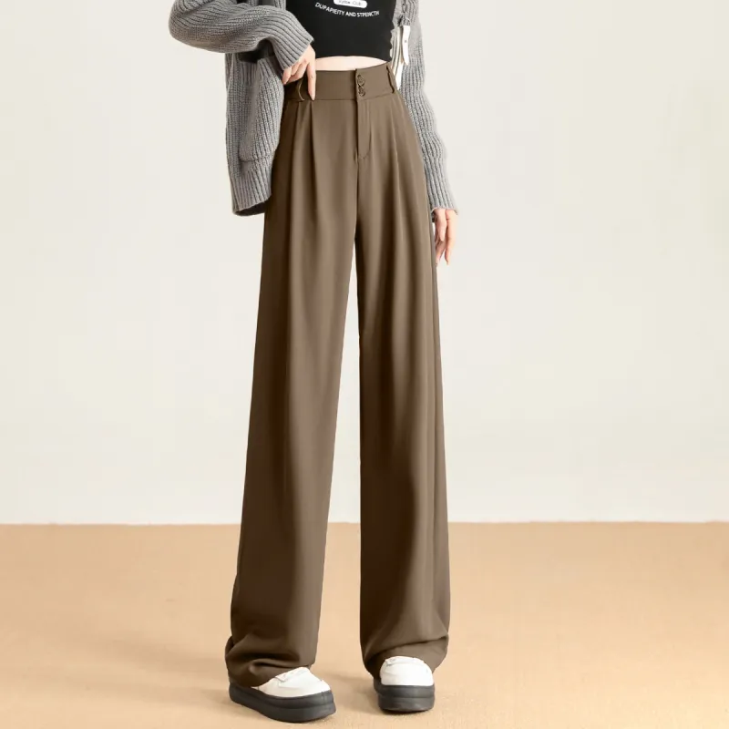 Ya Sheep People Casual Pants Women's Dark Coffee-11