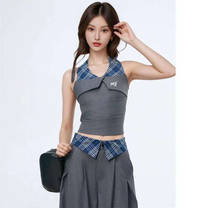 Yvetteclassic Casual Suit Women's Two Piece Set, Gray-5
