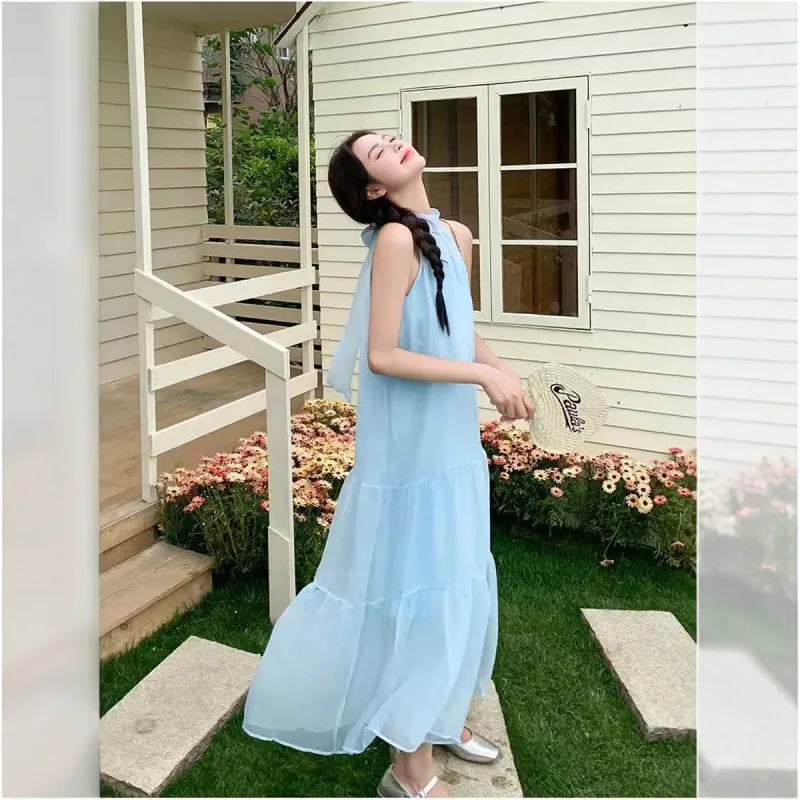 Yvetteclassic Sleeveless Dress Women's Blue-4