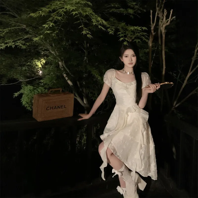 Yvetteclassic Short Sleeved Dress Women's White-3