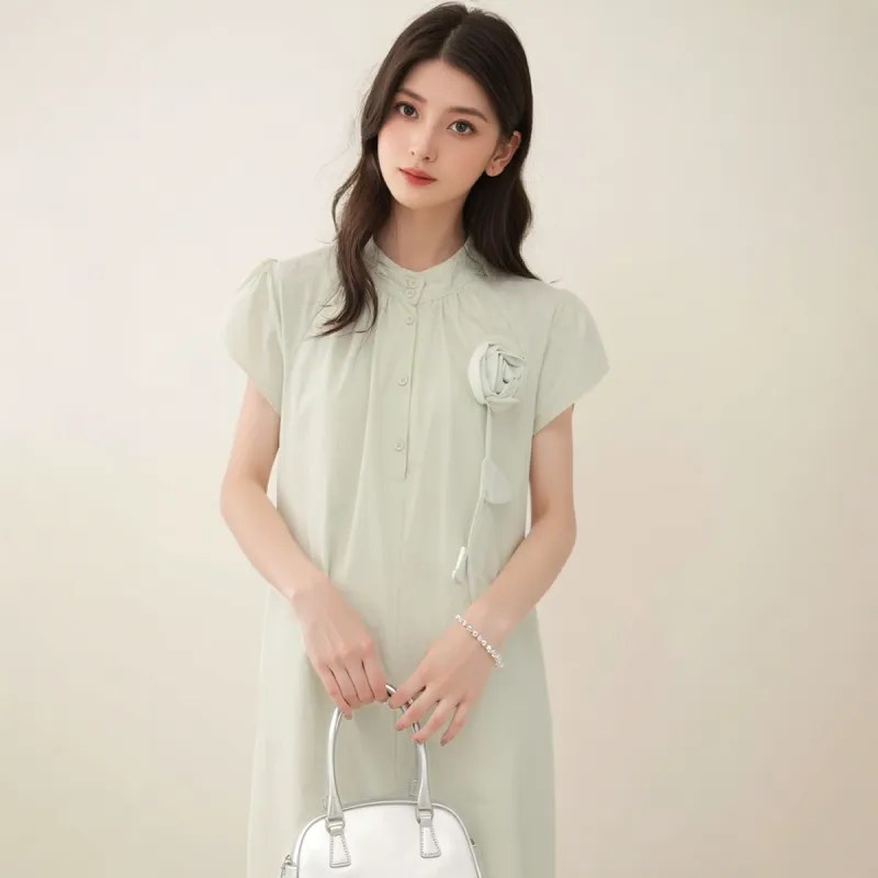 Yvetteclassic Short Sleeved Dresses Women's Mint Green-2