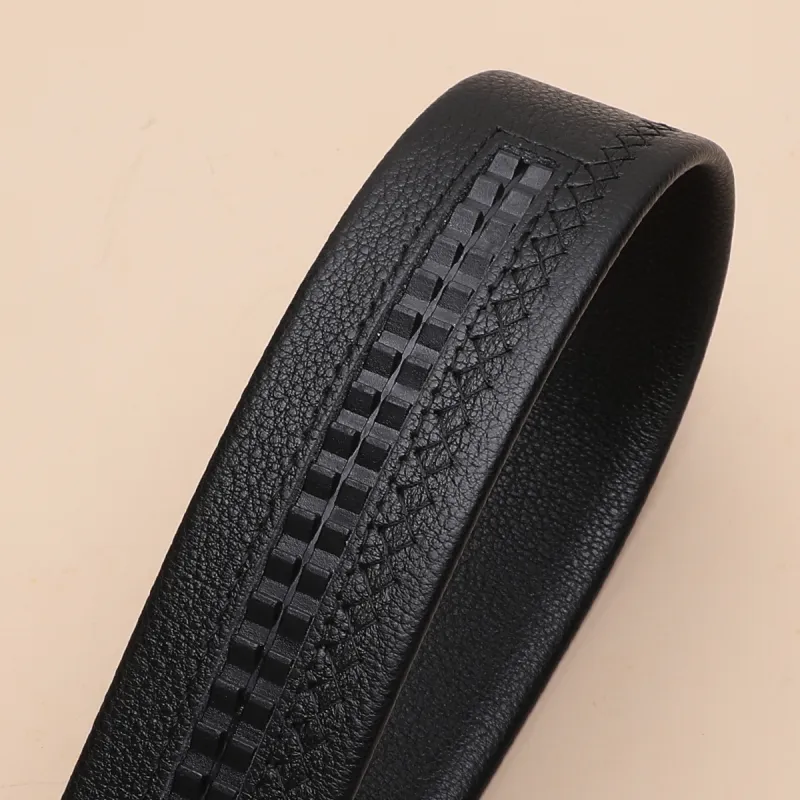 ELLE HOMME Top Grain Cow Leather Belts Men's Black Width 3.7cm-6