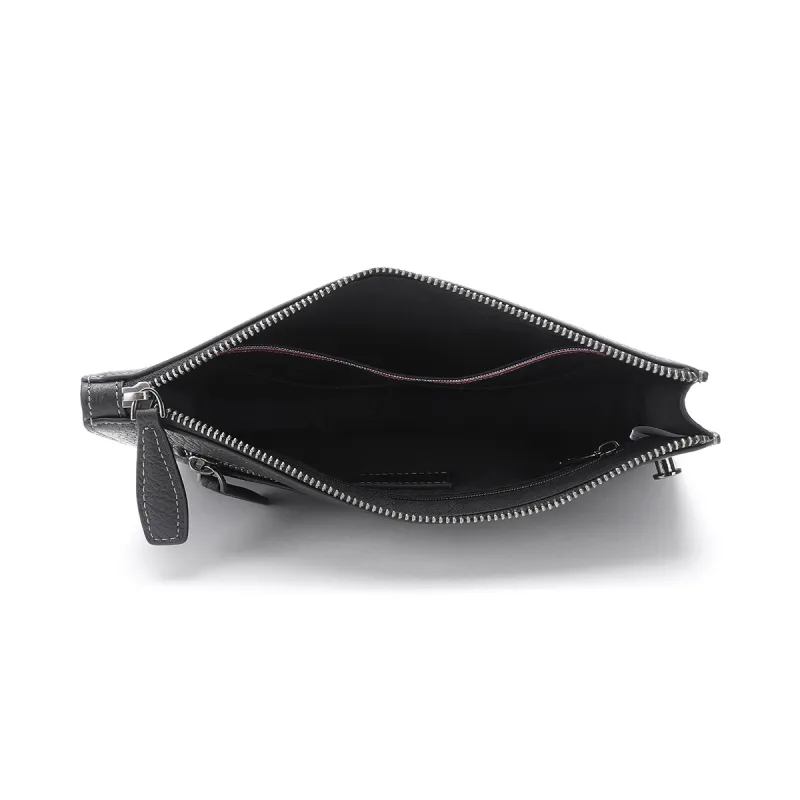 ELLE HOMME Cow Leather Clutch Regular Men's Black-6