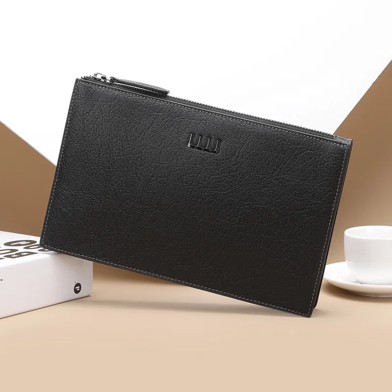 ELLE HOMME Cow Leather Clutch Regular Men's Black-7