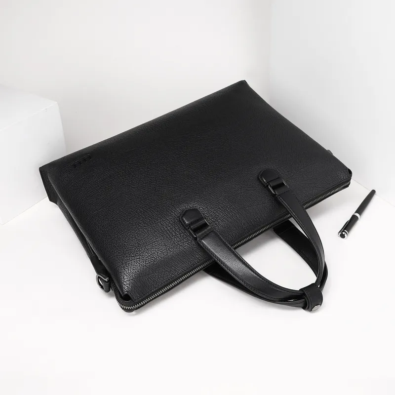 ELLE HOMME Cow Leather Official Briefcase Regular Men's Black-5