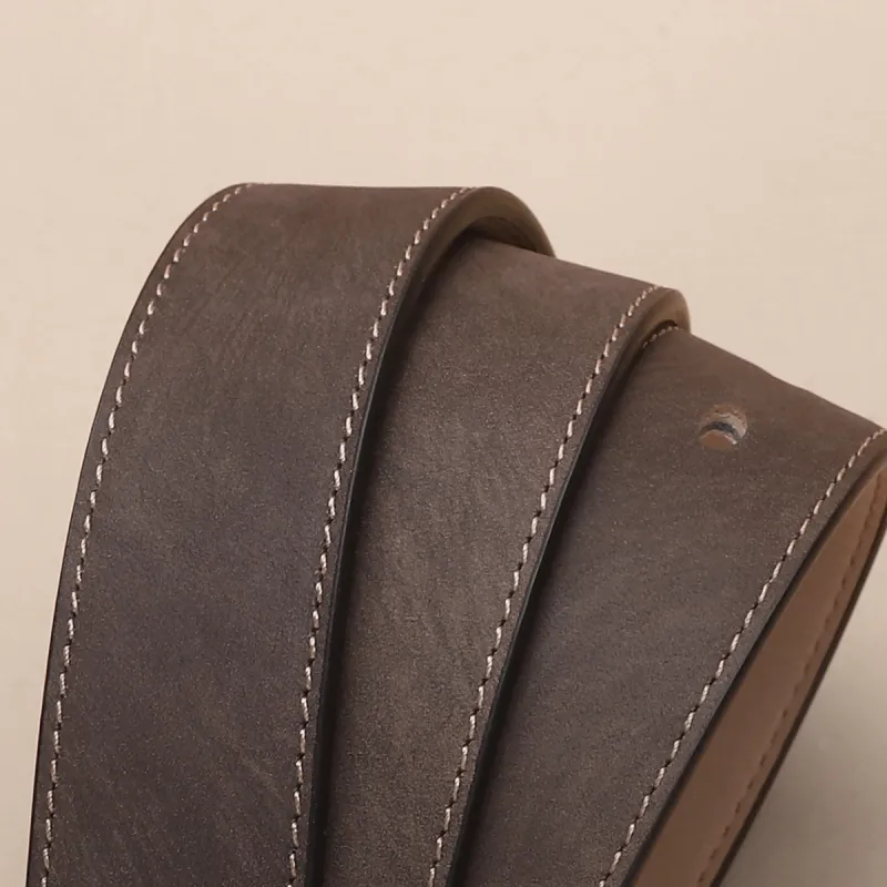 ELLE HOMME Cow Leather Belts Men's Light Brown Width 3.4cm-6