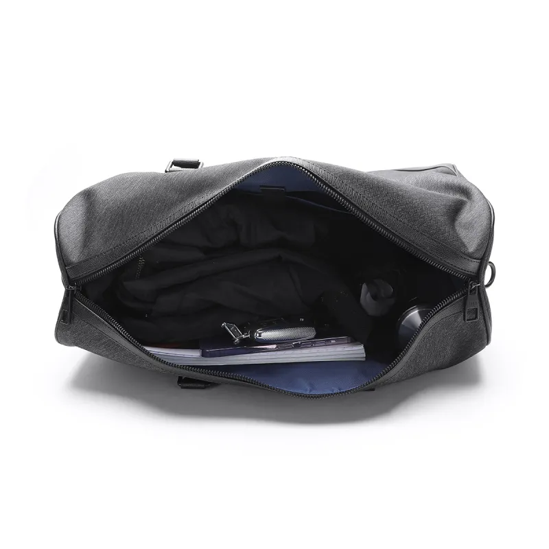 ELLE HOMME Fabric, Synthetic Leather Travel Bag Men's Gray-5