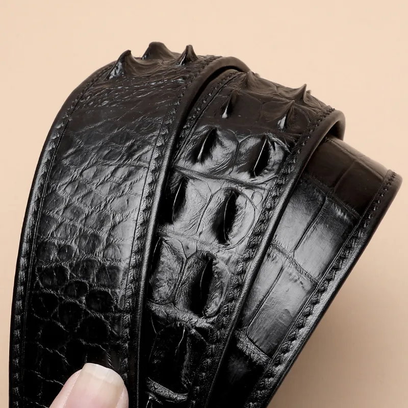 ELLE HOMME Cow Leather, Steel Buckle Leather Belts Men's Black Width  3.7cm Gift Box Set-6