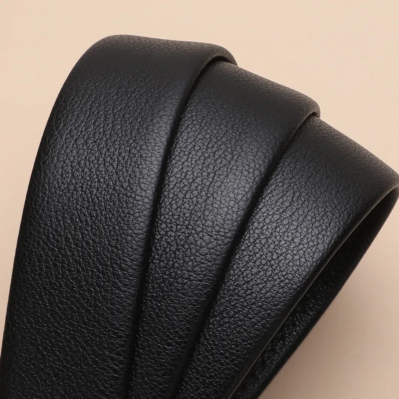 ELLE HOMME Top Grain Cow Leather Belts Men's Black Width 3.7cm-5