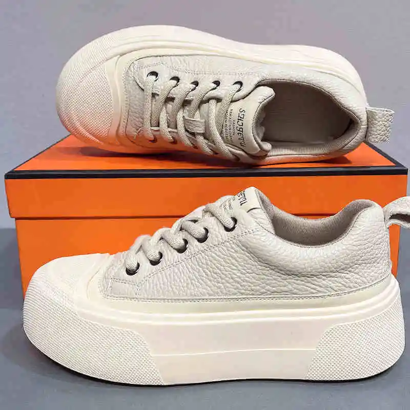 LIANGHUO Slip Resistant Cushioning Impact Resistance Wear Resistant Height Increasing Low Top Skateboard Shoes Unisex-1