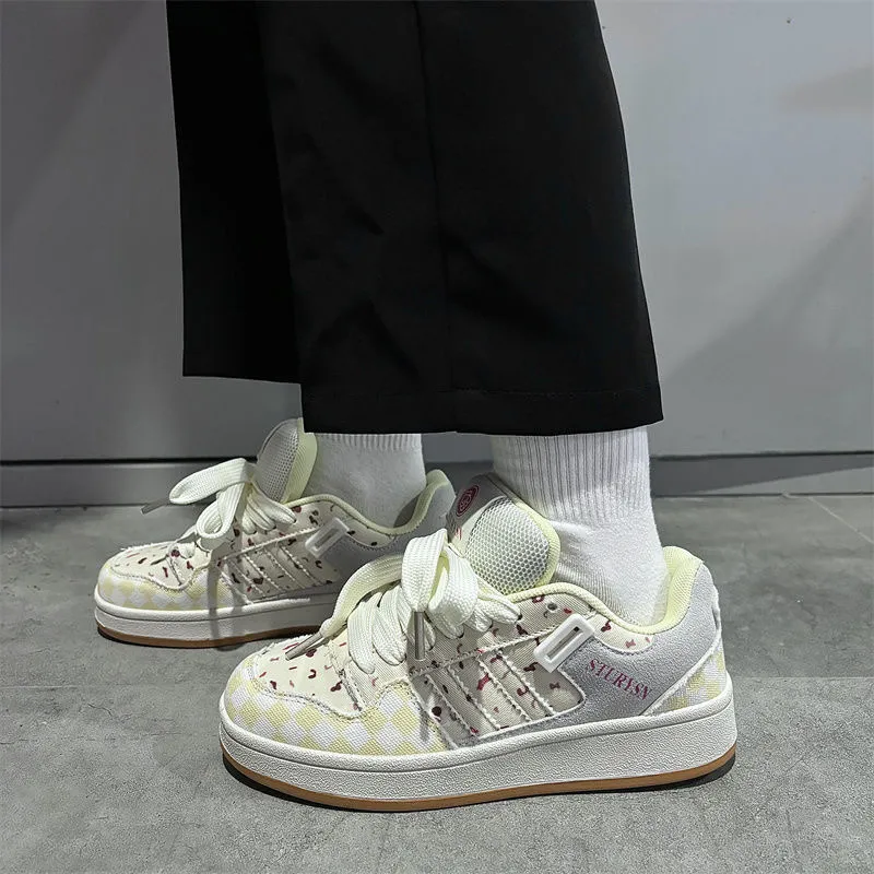 LIANGHUO Anti-Slip Wear-Resistant Low-Top Skateboard Shoes Women's Yellow Box Included-1