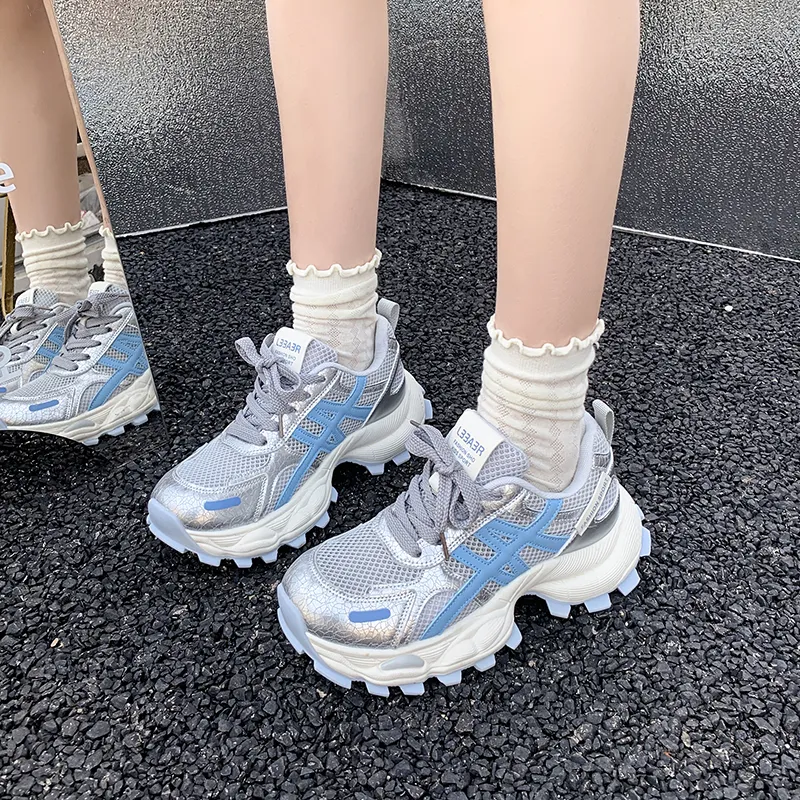 LIANGHUO Cushioning, Slip Resistant, Impact Resistant, Lightweight Low Top Chunky Sneakers Women's-16