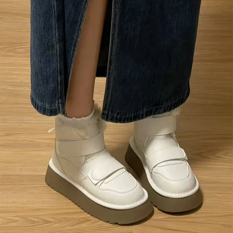 LIANGHUO Warm Wear Resistant Height Increasing Slip Resistant Coverage Short Snow Boots Women's-4
